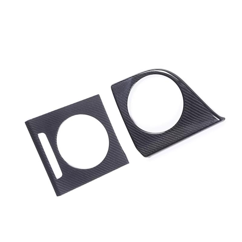 Real Carbon Fiber For Porsche Taycan 2019-2026 Car Central Cup Holder Cover Trim Interior Car Accessories For RHD 2PCS