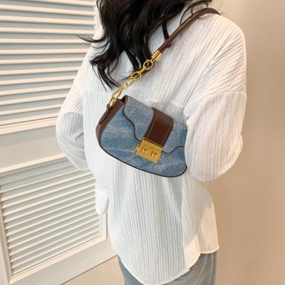 Niche Design Underarm Bag Women's Bag Trendy Fashion Versatile Shoulder Bag Retro Contrasting Color Portable Messenger Bag