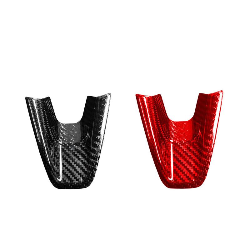 Car Decoration Carbon Fiber Steering Wheel Cover For Genesis G70 -2026 Carbon Fiber Red Styling Interior Accessories