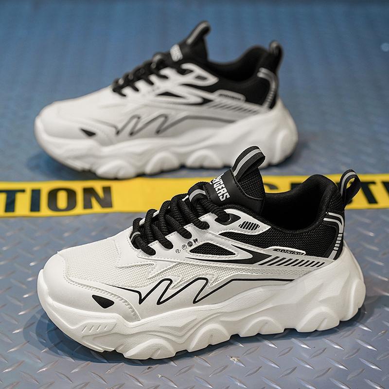 2025 spring men's shoes casual hundred towers lightweight running non-slip sports shoes youth thick-soled heightening dad trendy shoes