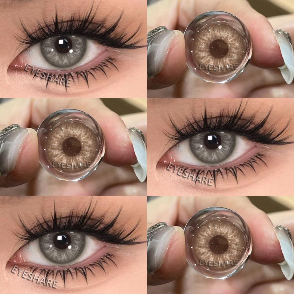 Eyeshare Colorful Contact Lens 2pcs Wusu Series Brown Lens Black Beauty Pupils Natural Look Yearly Contacts