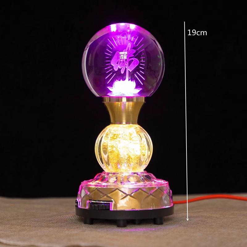 Buddhist Supplies, Temple Eternal Light, LED Colorful Crystal Lotus Lamp, Buddha Light, Meditation, Home Decoration, Plug In