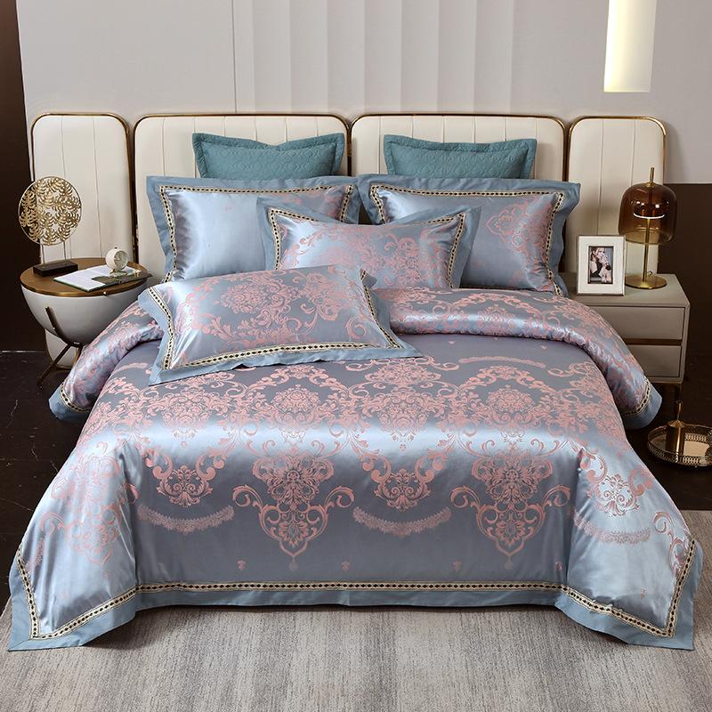 

15 кольорів високоякісної бавовняної постільної білизни Комплекти ковдр Весільна постільна білизна з чотирьох предметів Жаккардові простирадла плюс бавовняне покривало 2.0m bed