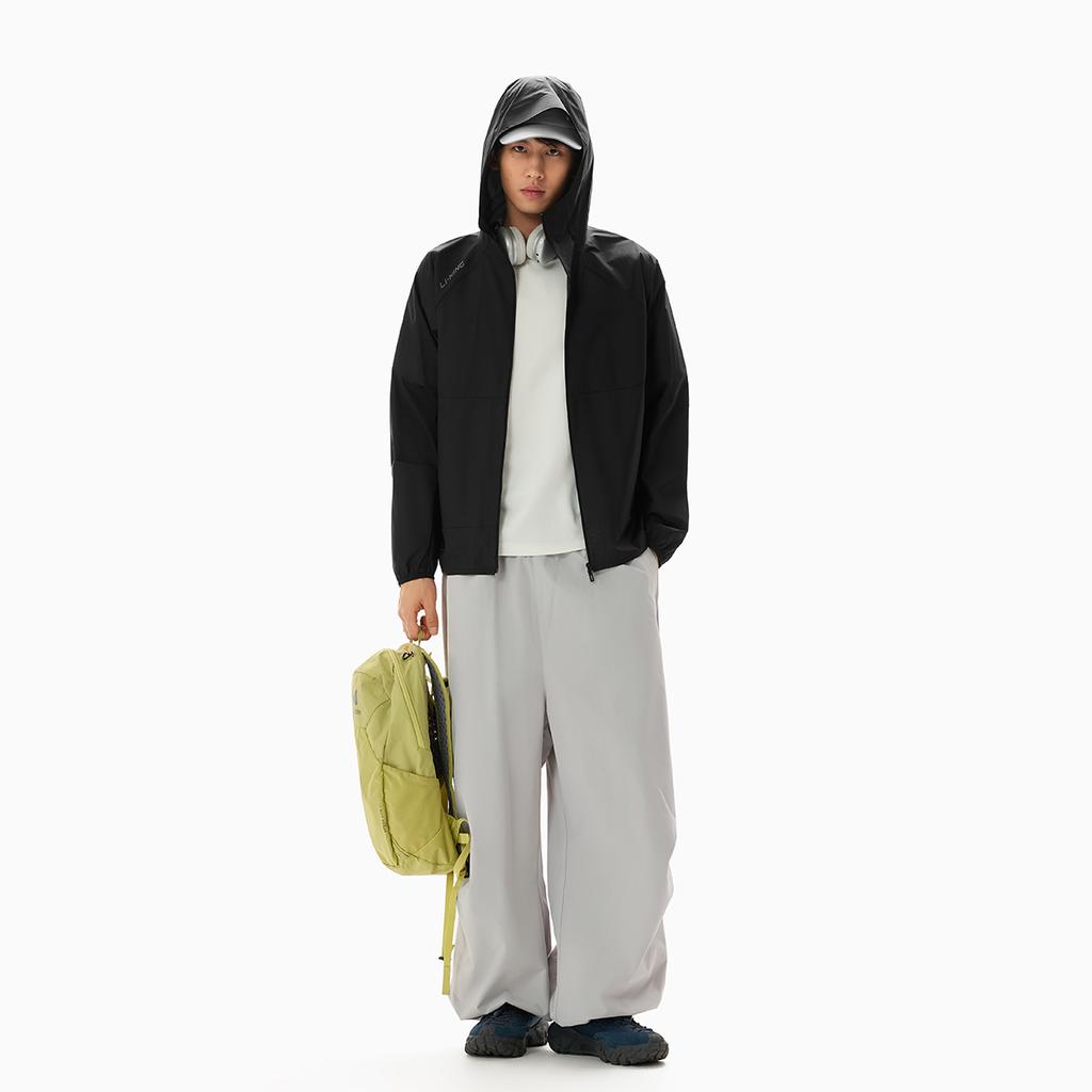 Série Fitness Li Ning Veste à Capuche Fermeture Éclair Douce Décontractée Simple Style Sportif Coupe-vent Vêtement d'extérieur Homme AFDW725-1