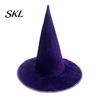 Cappello Mascherata Vestito di Velluto Strega per Costume di Halloween, Cappello da Mago Appuntito con Ampio Bordo, Cappelli per Feste di Gruppo Costume, Festival Dark Fantasy