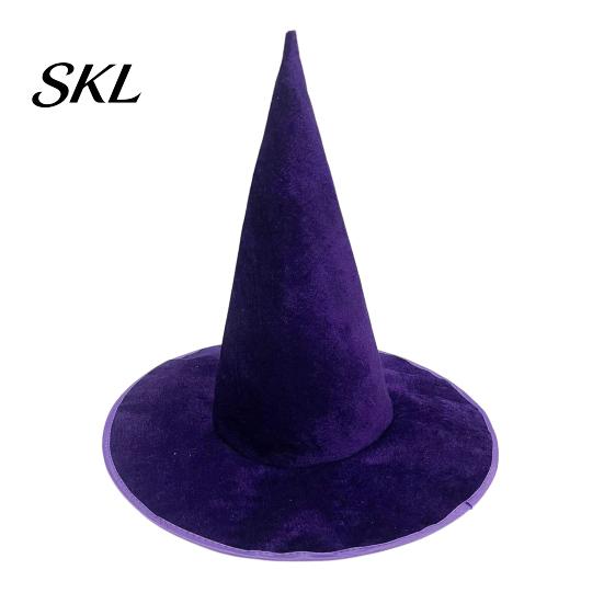 Cappello Mascherata Vestito di Velluto Strega per Costume di Halloween, Cappello da Mago Appuntito con Ampio Bordo, Cappelli per Feste di Gruppo Costume, Festival Dark Fantasy