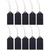10PCS Rectangular Small Blackboard Hemp Rope Pendant DIY Double Sided Wooden Home Decoration Office Classroom Display Tag