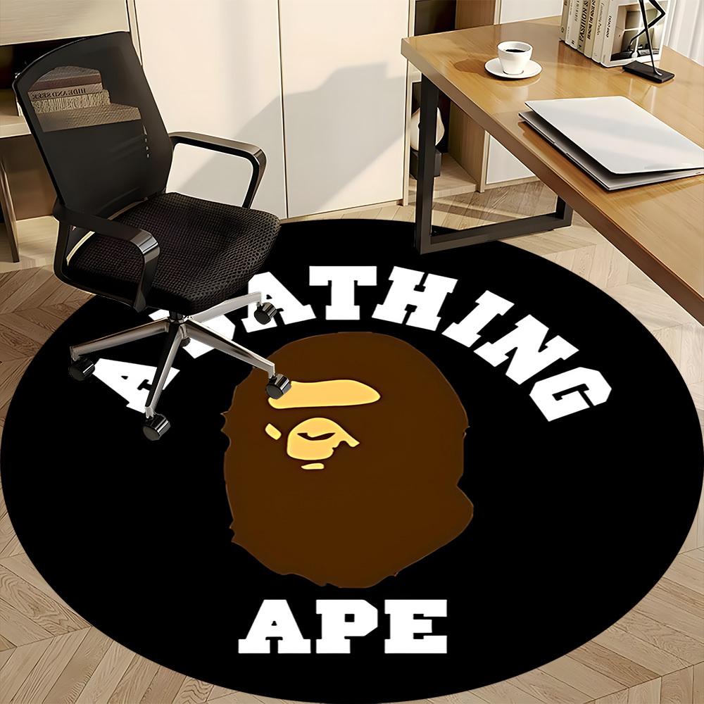 

1 шт. Круглий килимок A Bathing Ape Office, Кімнатний килимок, підходить для офісу, під офісні крісла, спальні, вітальні, декору дому, декору кімнати 150cm