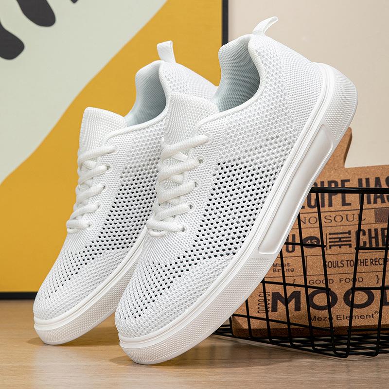 Women's shoes large size fly-woven shoes sports fashion shoes women's hollow breathable skateboard shoes jogging shoes