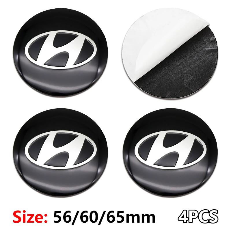 Autocolante Capac Central Butuc Roată Mașină Logo Hyundai 56mm 60mm 65mm Decal Aluminiu Pentru Tucson Accent Elantra Santa Sonata I20 I30 ix25