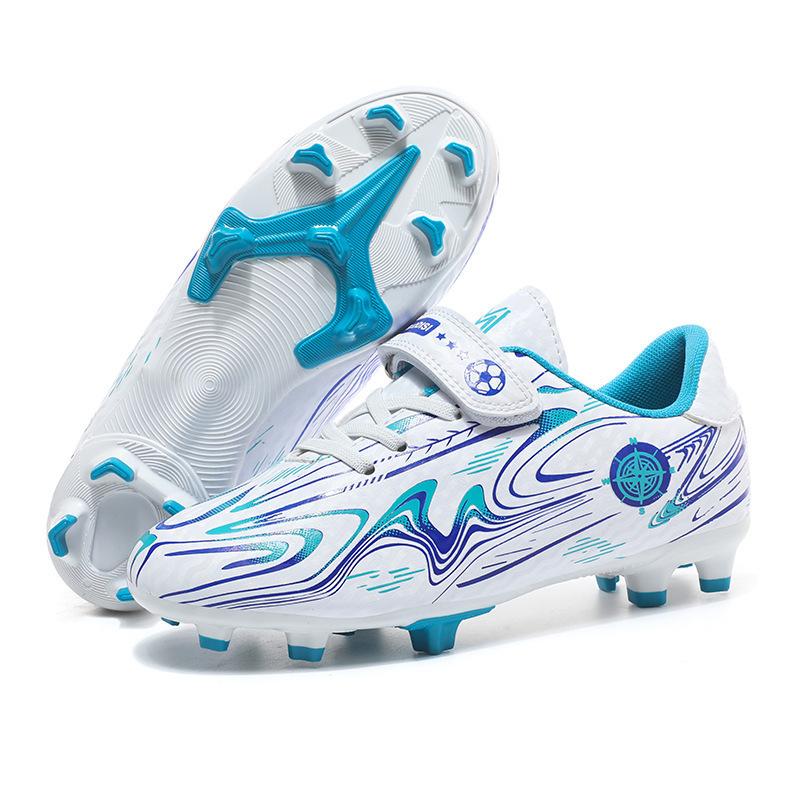 Children's Football Shoes Velcro Broken Nails Medium and Large Children's Men's Women's Long Nails Lightweight Shock Absorption Grass Training Shoes