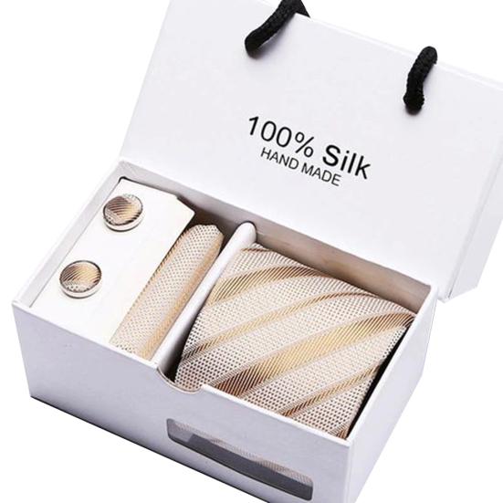 5Pcs Men Handkerchief Cuff Button Necktie Suit Wedding Party Accessories?Gift