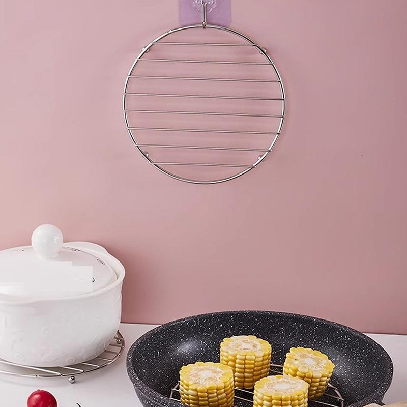 Stainless Steel Round Square Placemat Pan Pot Mat Holder Stand  Placemats Cookware Mats Drink Coasters Kitchen Tools Placemat