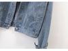 Women's Casual Korean Style Short Denim Jacket - Washed, Slimming, Spring/Autumn 2025