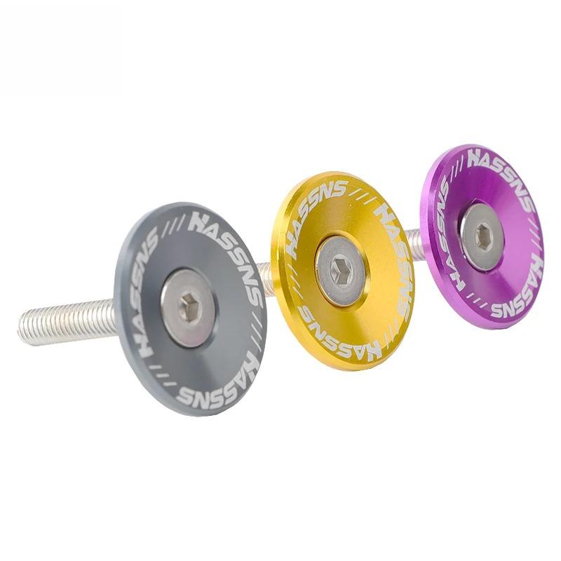 HASSNS Mtb Power Cap Stem Cap Bicycle Headset Top Cover For Mountain Road Bike Table Cover Aluminium Alloy Steering Series Top