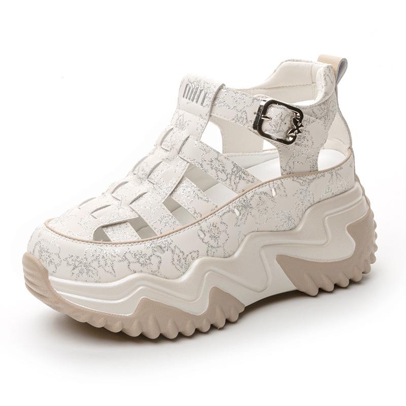 Internet Celebrity Women's Shoes Bag-toe Sandals Women's Summer New Style Sponge Cake Thick-soled Shoes