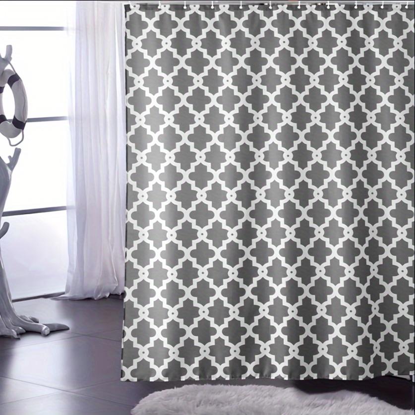 

Black White Geometric Shower Curtain Moroccan Pattern Bathroom Decor Waterproof Curtains Modern Spa Style W60H190(CM)-1 Pcs