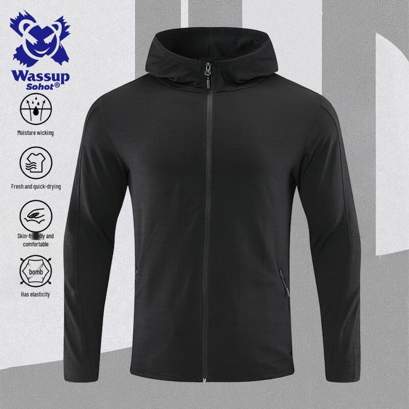 Мужская ветрозащитная быстросохнущая спортивная куртка с капюшоном Wassup Sohot для активного отдыха XL