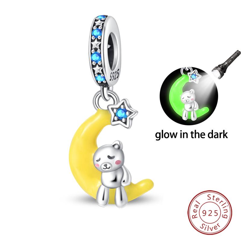 Copper Cute Flower Bear Cute Rose Bear Charms Pendants Fit Original Bracelets Diy Birthday Jewelry Gift