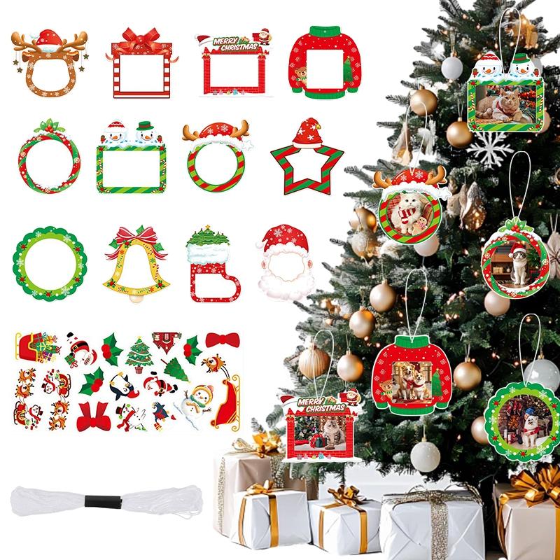 Christmas DIY Paper Pendant 2026 Hanging Pendant Photo Frame for Christmas Decoration Xmas Ornaments Navidad  New Year Gift