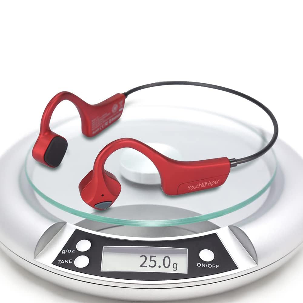 Wireless Bluetooth Bone Conduction Earphones with Noise Cancelling Microphone, Over-the-Ear Design, Non-Clog Bluetooth Earphones, Type-C Fast