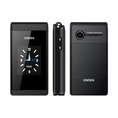 UNIWA X28 2G GSM Big Push Button Clamshell Flip Cell Mobile Phones Dual Sim FM Radio Russian Hebrew Keyboard Gold Grey