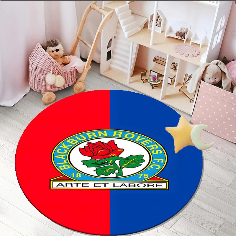 1PC round rug Rovers Crest Football Club Printed Round Area Rug ,Rug For Home Office, Round Chair Rug, Decorative Carpet Fan gifts Christmas gift