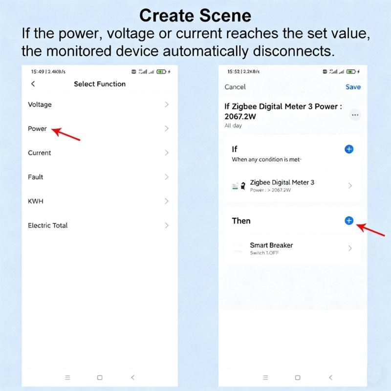 Intelligent Home Energy Monitor 80A Current Voltage Changer Clamp Power monitors Electricity Statistics Monitoring Device
