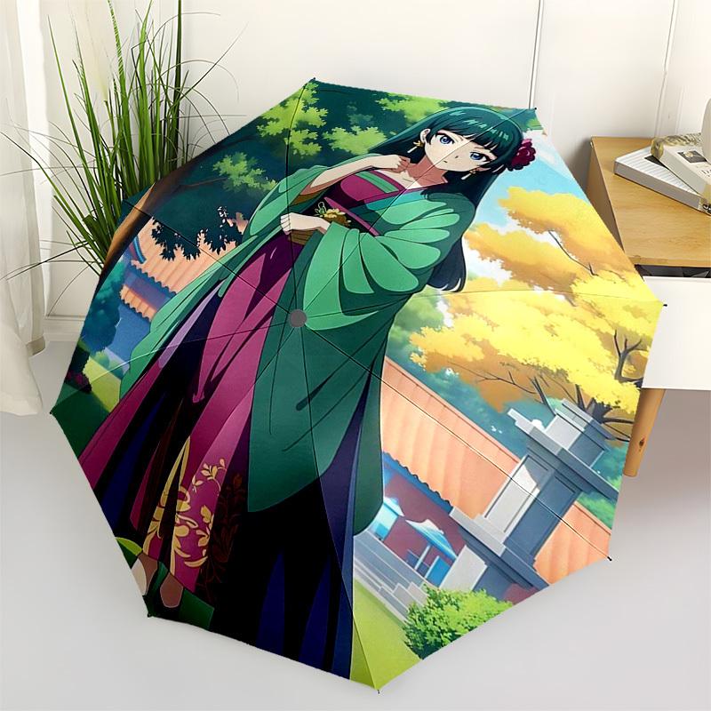 

1pc Anime Character Inspired Outdoor Umbrella - Automatic Opening/Closing - 8 Bone Iron Frame - Floral Design - Suitable for Fans, Travel, Daily