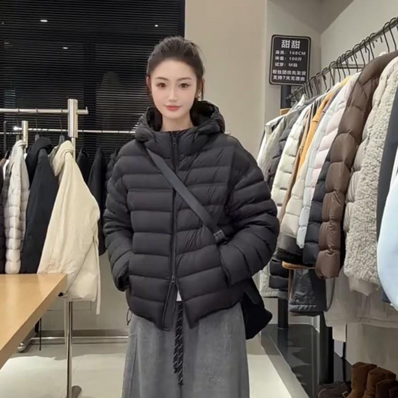 Womens Short Puffer Hooded Cotton Jacket Loose Warm Winter Casual Coat Petite Women 2026