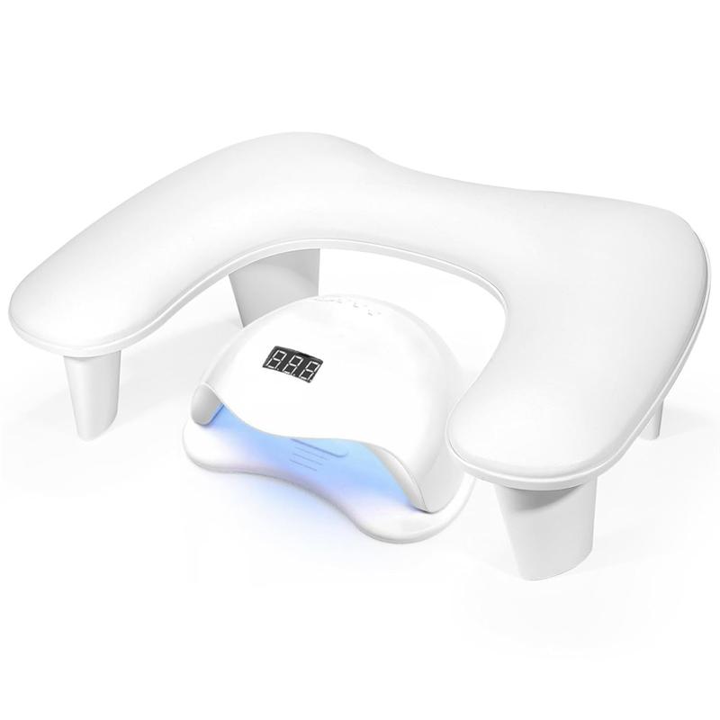 Arm Rest For Nails Tech Shaped Manicure Nail Hand Rest Pillow Cushion, Big Microfiber Nail Arm Rest Stand белый