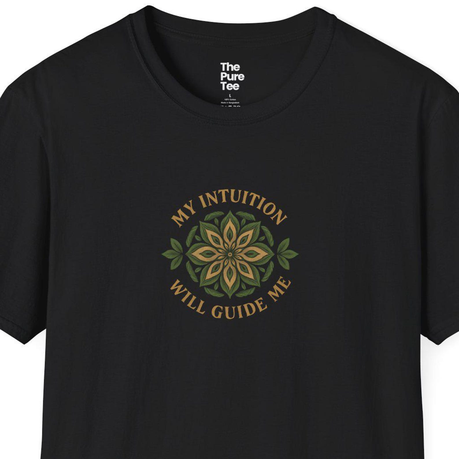 Spiritual Graphic T-Shirt, Intuition Quote, Mindfulness Tee S
