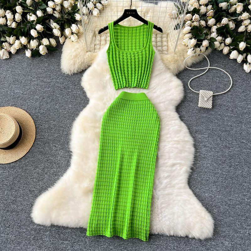Hong Kong Style Retro Short All-Match High Waist Knit Vest