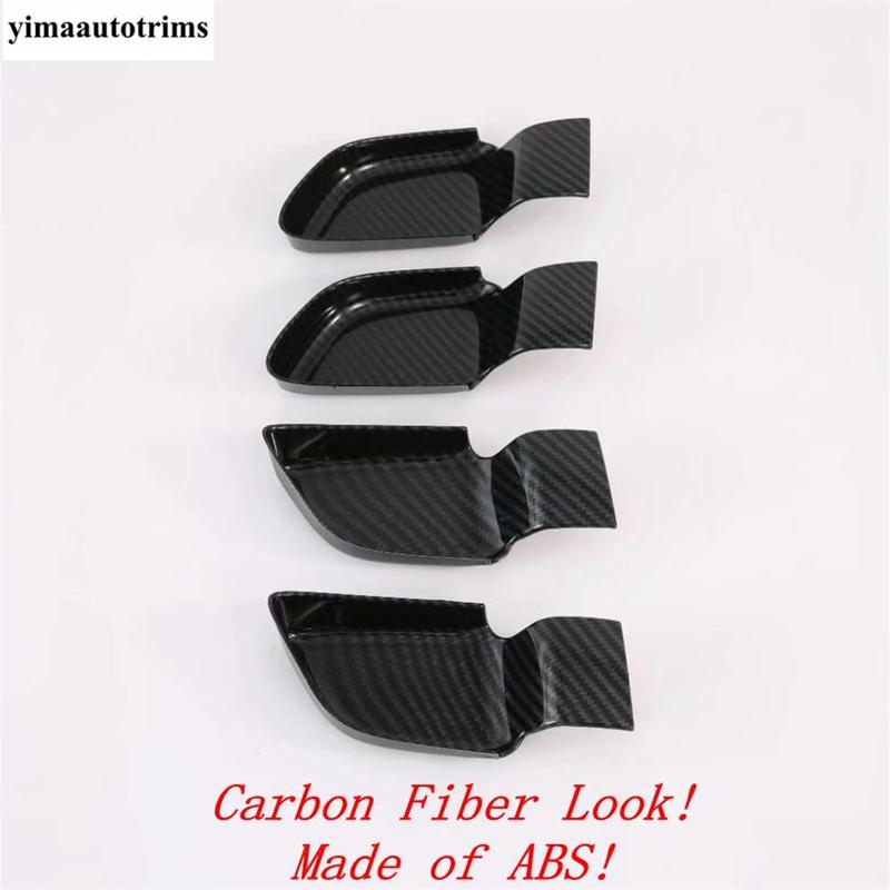 Car Inner Door Handle Bowl Frame Cover Trim Fit For Hyundai Sonata DN8  -  Matte / Carbon Fiber ABS Interior Accessories