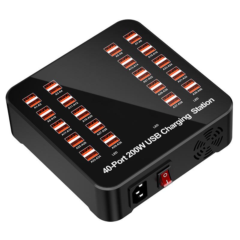 Multi-Port USB Charger: 30/40/50/60-Port Mobile Phone Desktop Charging Station