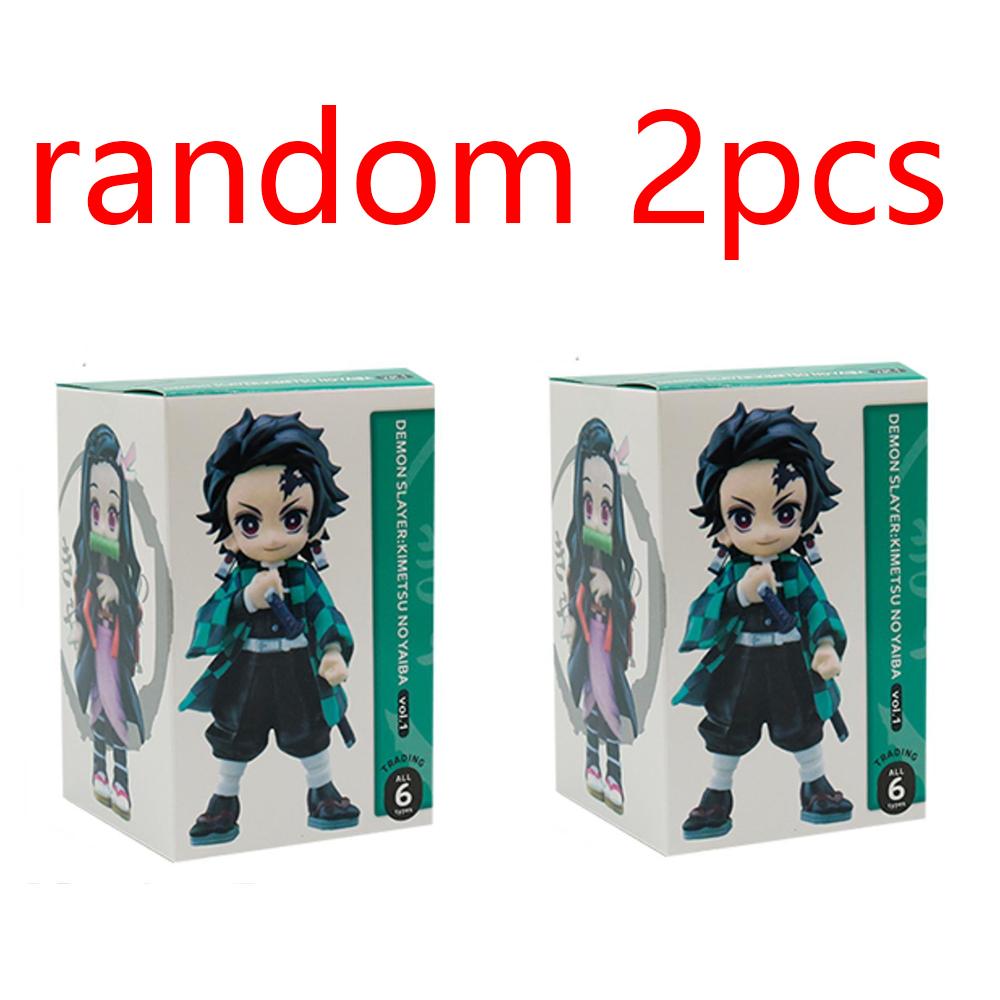 Demon Slayer Anime Figure Blind Box Kamado Nezuko Kochou Shinobu Figure Kimetsu No Yaiba Tsuyuri Kanawo Figurine Model Doll Toys
