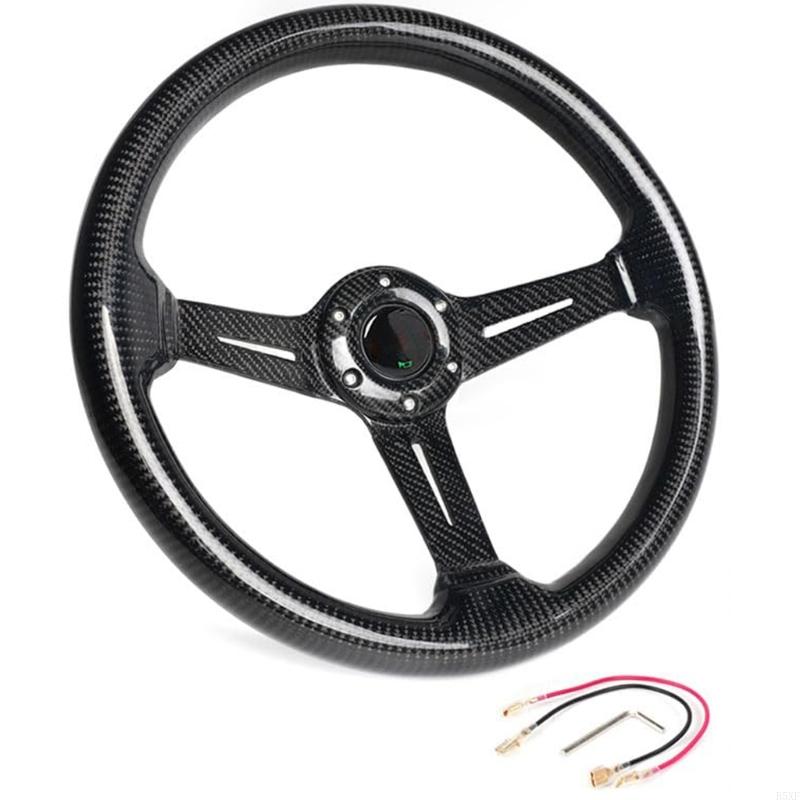 2025 New Luxury Carbon Fiber Steering Wheel 14 Inch Universal Smooth Grip for Racing Car