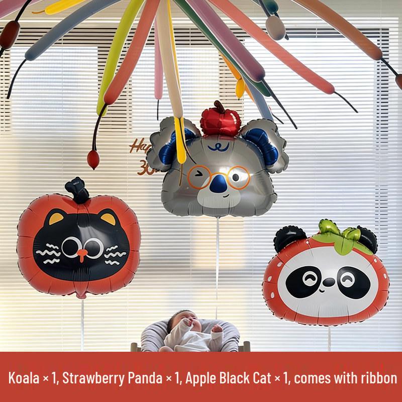 Cute Cartoon Animal Foil Balloons for Baby's First Birthday or Children's Festival Decorations