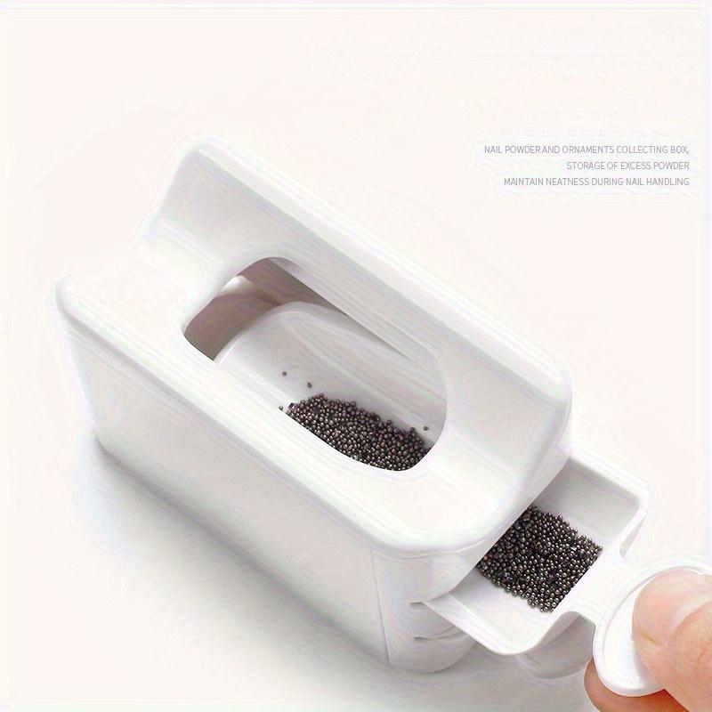 Nail Glitter Powder Recycling Box Dip System Dust Collector Shiny Sequin Rhinestone Container Holder Manicure Storage Case
