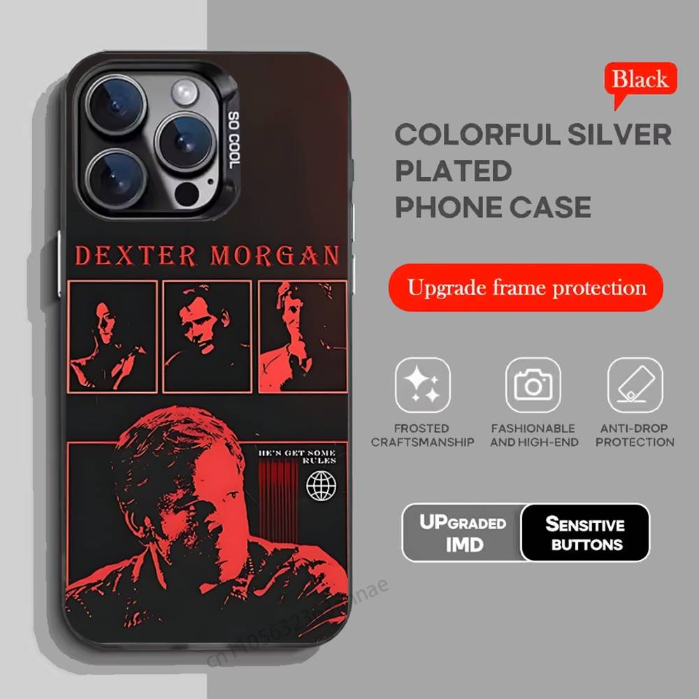 Custodia per Telefono Dexter Morgan Per iPhone 17,16,15,14,13,12,11,Pro,Max,Plus,Mini,X,XS,XR,8,S,SE Morbida Nera