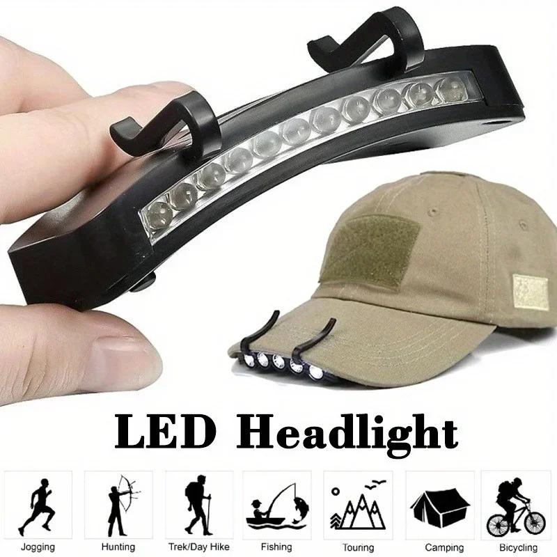 Portable 11-LED Hat Brim Light Baseball Cap Lights Outdoor Headlamp Cap Hat Light Clip on Hat For Night Cycling Hiking Fishing