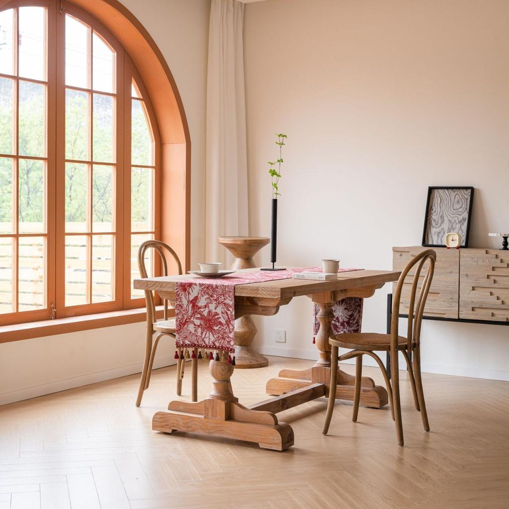 Șervețel de masă cu ciucuri de cocos roșu, material Jacquard cu plante, decorațiuni pentru masa de bucătărie, pentru petreceri de acasă, festivaluri