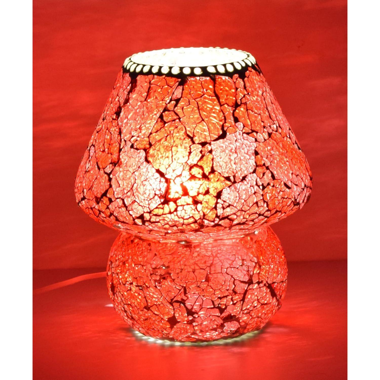

Mushroom Shaped Mosaic Glass Lamp for Home/Office/Festival Decoration (Bulb Not Included) (23 cm)