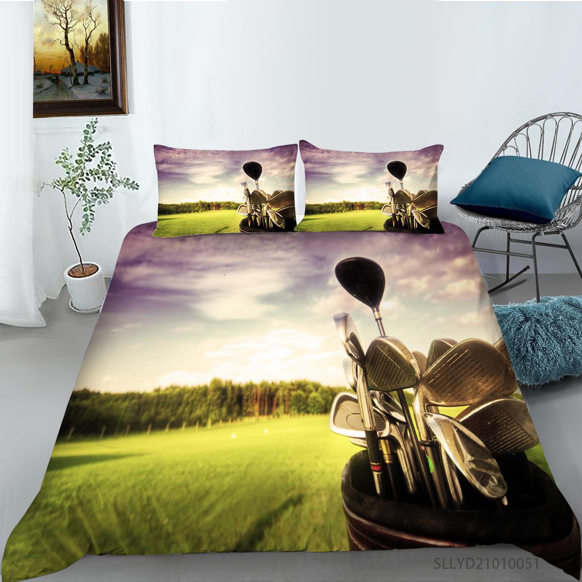 

Bedding Two Or Three-Piece Polyester Golf Digital Printing EU single 135*200
