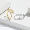 S925 Sterling Silver Double Cross Open Ring: Trendy European & American Fashion for Women