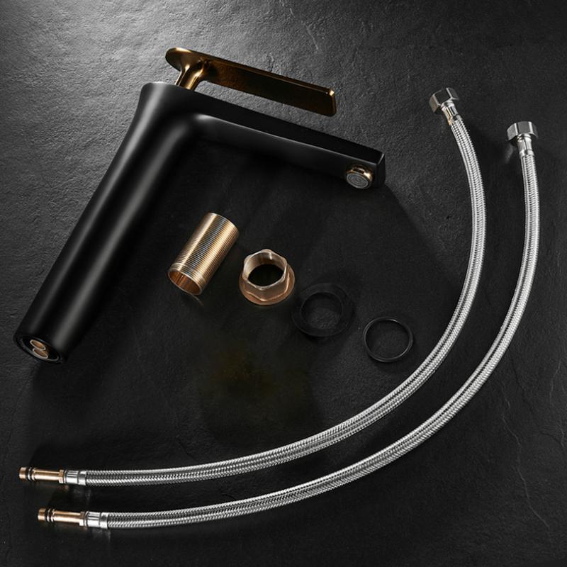 All Copper Black Gold Basin Faucet Sink Faucet Hot and Cold Faucet White Heightened Bathroom Faucet Bathroom Faucet