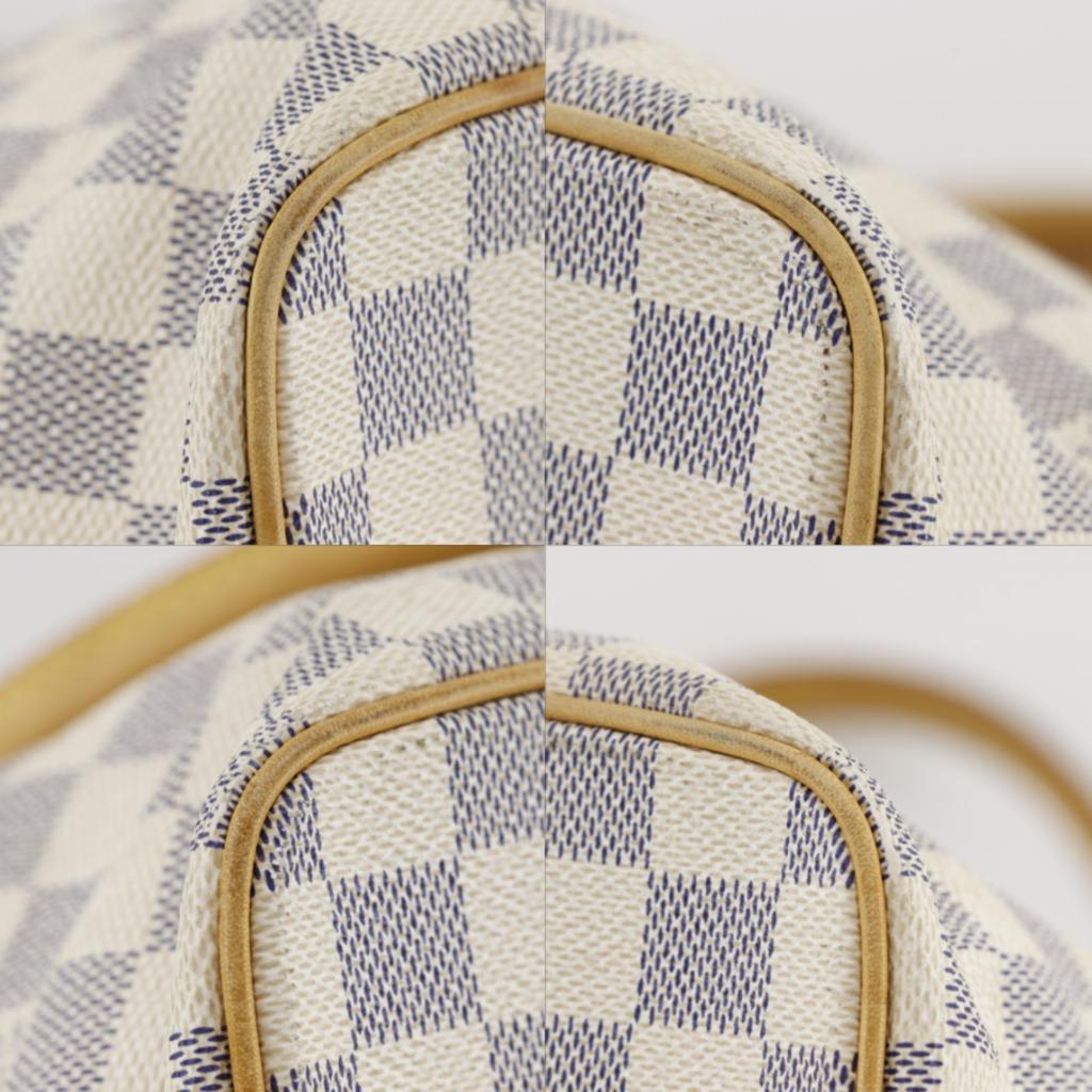 LOUIS VUITTON SaleyaMM Tote Bag N51185 White Damier Azur Canvas Women Used