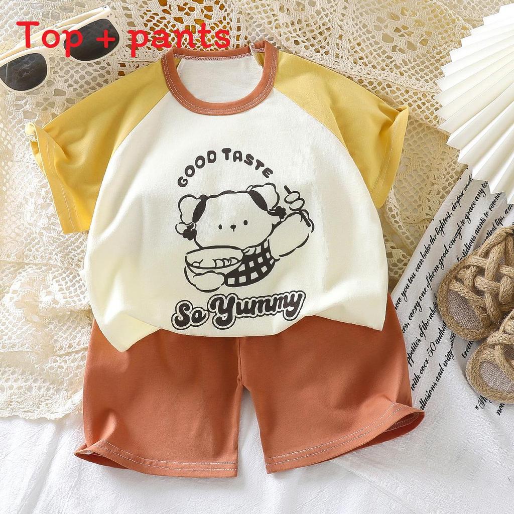 Sommer Cartoon Hoodie und Shorts Set für Kinder aus weicher Baumwolle