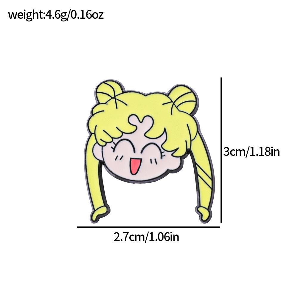 Милый креативный японский металлический значок Сейлор Мун, забавная брошь из сплава с изображением луны и зайца из Сейлор Мун.