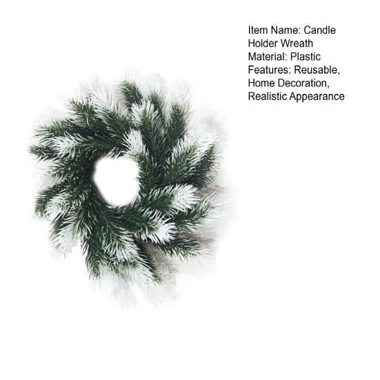 Artificial Pineneedle Wreath Candle Ring Christmas Candle Holder Garland Wedding Party Festival
